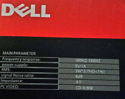 مشخصات اسپیکر دو تکه DELL D200 قابدار مشکی با پورت USB